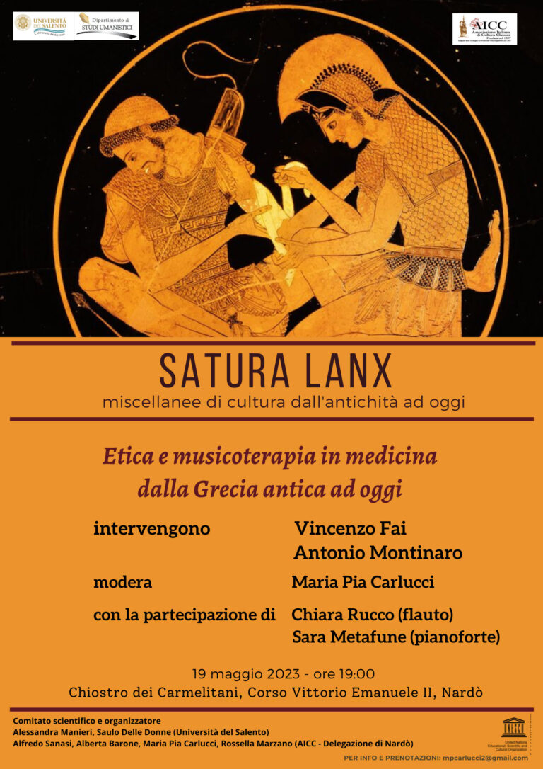 Sesto incontro della rassegna “Satura Lanx” dell’Università del Salento