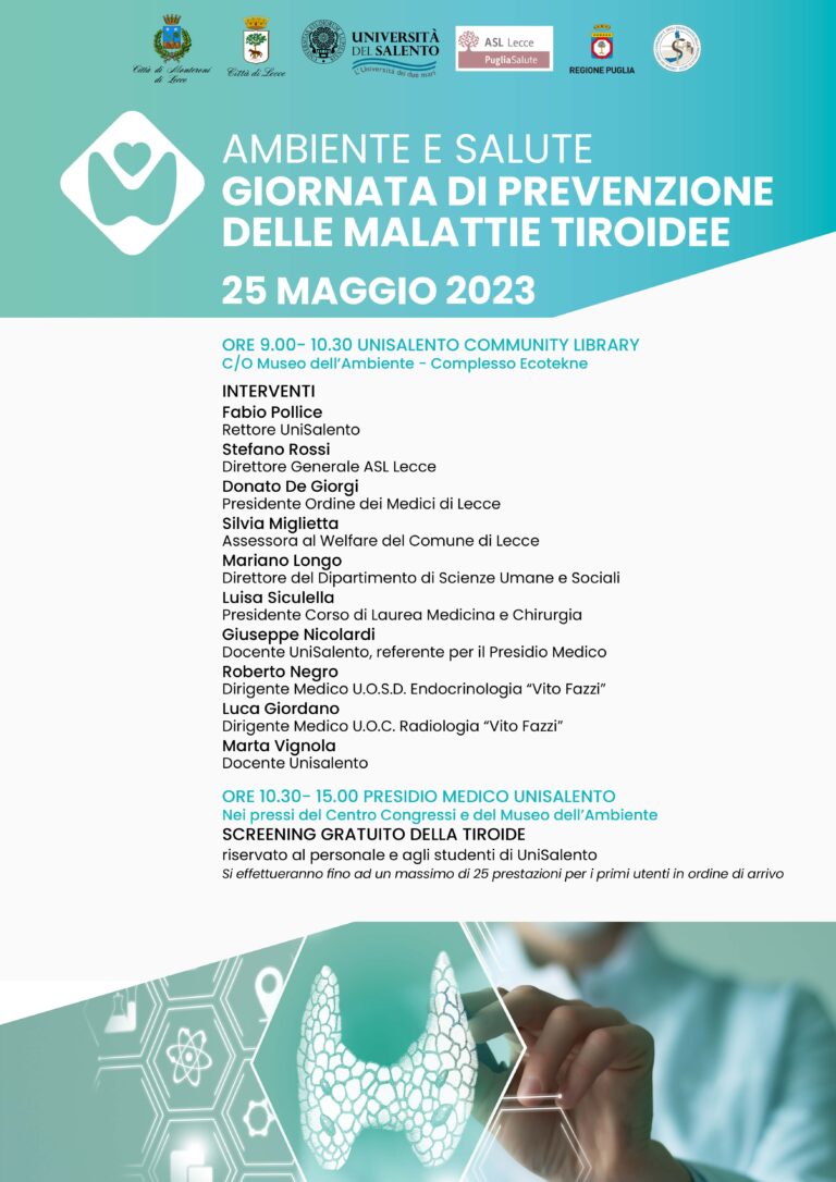 Convegno Unisalento per la Giornata mondiale della tiroide