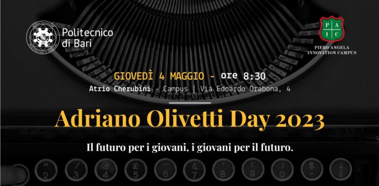 Il Poliba commemora l’Adriano Olivetti Day 2023