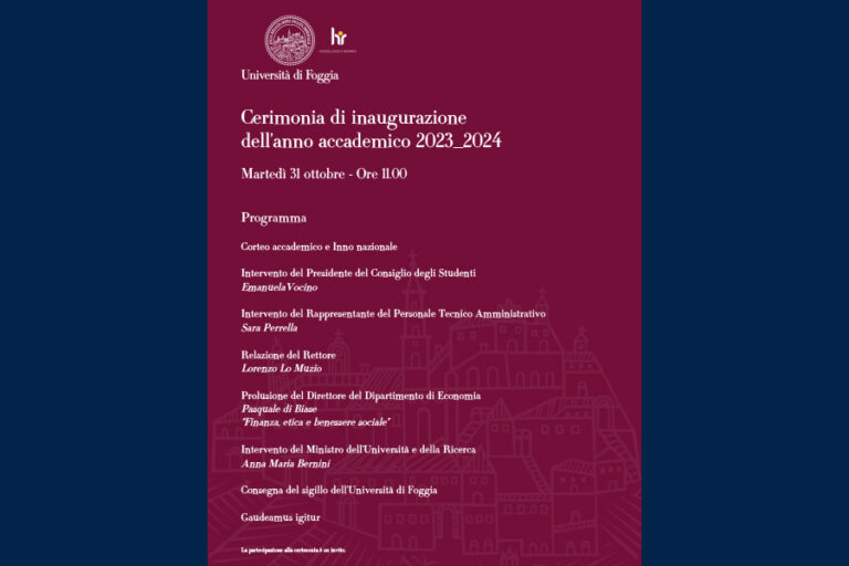 Inaugurazione il 24° Anno Accademico dell’Università di Foggia.