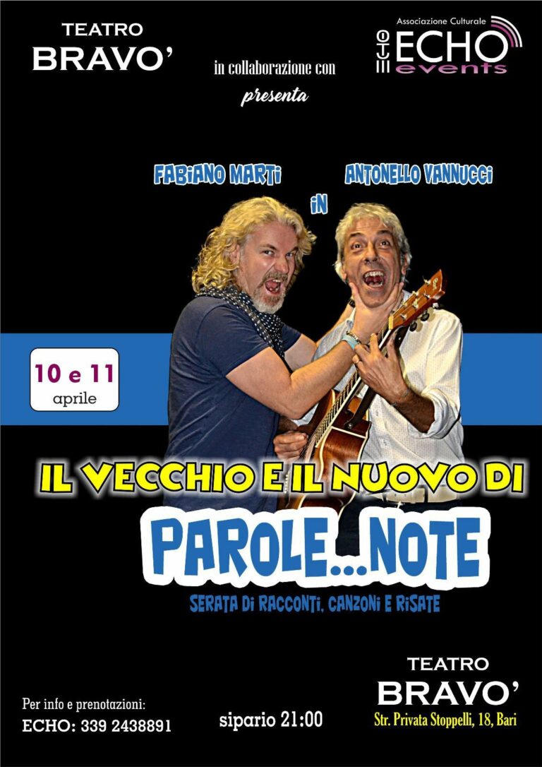 Fabiano Marti e Antonello Vannucci al teatro Bravò con il loro two men show